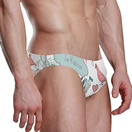 FANTAZIO - Bañador para hombre Je T'Aime Paris Bikni con corte corto bajo 1 XXL