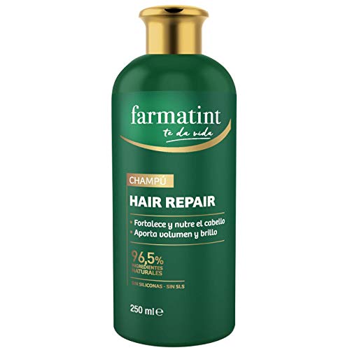 Farmatint Champú, 96.5% ingredientes naturales, fortalece y nutre el cabello, sin siliconas, sin SLS - 250 ml