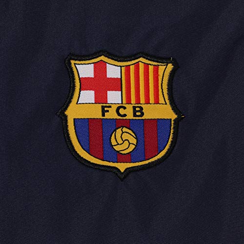 FC Barcelona - Chaqueta cortavientos oficial - Para niño - Impermeable - Estilo retro - 10-11 años