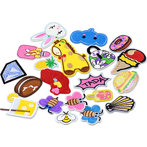 FEGIO Parches Ropa Parche para Coser y Planchar 20 Piezas Patch Sticker Cute DIY Ropa Parches para la camiseta Jeans Ropa Bolsas