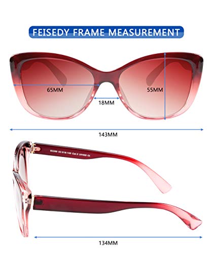 FEISDY Vintage Polarizados Gafas de sol Para Mujer UV400 Proteger Cat Eye Gafas de Sol B2451