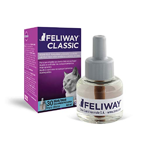 FELIWAY Classic - Antiestrés para Gatos - Marcaje con orina, Miedos, Cambios en el Entorno, Arañazos Verticales - Recambio 48ml