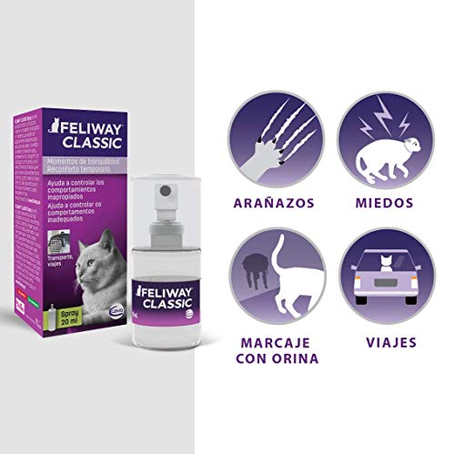 FELIWAY Classic - Antiestrés para gatos - Transportín, Viajes - Spray 20 ml