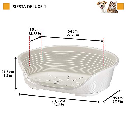 Ferplast Siesta Deluxe 4 - Cama para Gatos y Perros, 61,5 x 45 x 21,5 cm, Color Negro