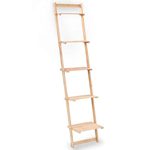 Festnight Estantería de Pared Escalera Librería Escalera Madera de Cedro 41,5x30x176 cm Beige