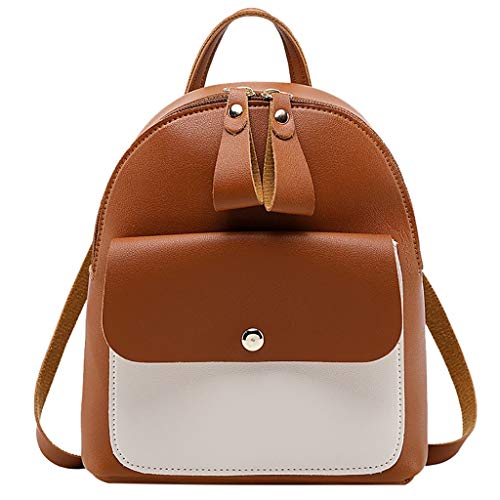 fhdc Mochila Bolsos para Dama De La Moda Bolsos De Mujer Bolsas para Mochila Pequeña Mochila para Teléfono Móvil Bolso Exterior con Letras 20 Pulgadas Marrón