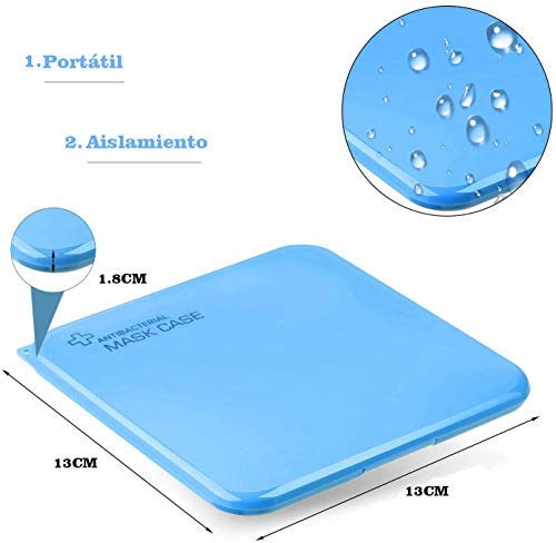 Fiesta Cotigo Caja para Guardar Mascarillas Portátil,Funda para mascarillas de Almacenamiento de Plástico contra el Polvo y la Suciedad - Paquete de 4 (Caja de almacenaje)