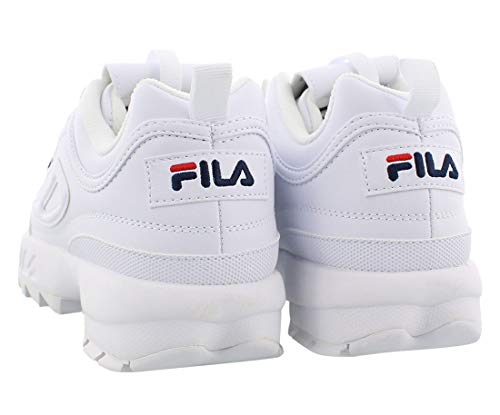 Fila Disruptor II FW02945-111 Leather Youth Trainers - White Peacoat Red - 39