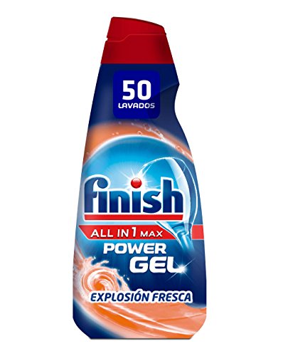 Finish All in 1 Max Power Gel Frescor Antiolor, Detergente Gel para el Lavavajillas, 50 dosis