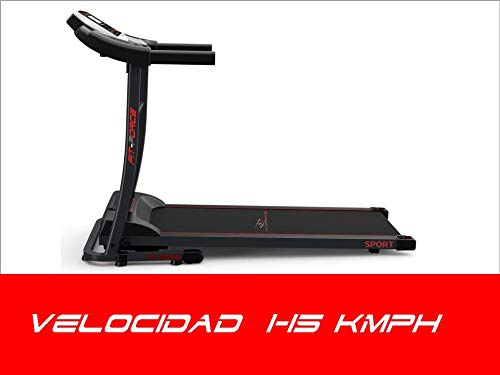 FIT-FORCE Cinta de Correr Plegable 1600W Velocidad hasta 15KM con Entrada de Mp3 y Dos Altavoces 1.5CV