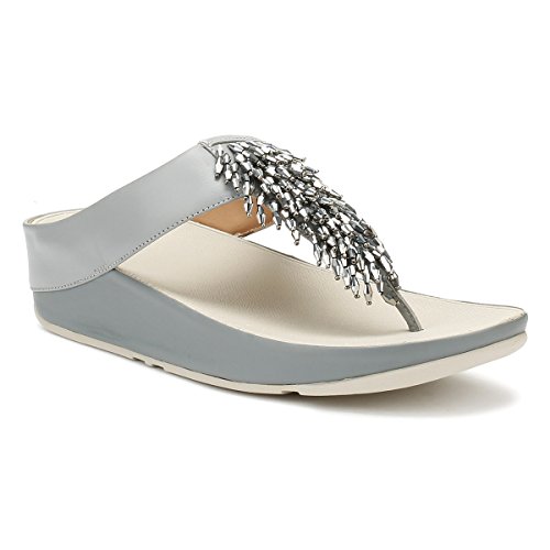 Fitflop Rumba TM Toe-Thong Sandals Crystal, Chanclas para Mujer, Azul (Dove Blue 534), 38 EU