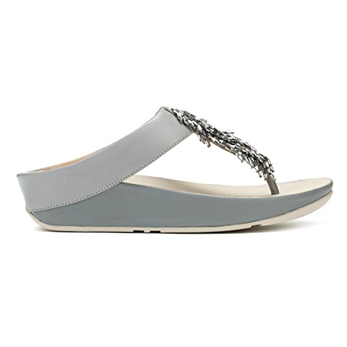 Fitflop Rumba TM Toe-Thong Sandals Crystal, Chanclas para Mujer, Azul (Dove Blue 534), 38 EU