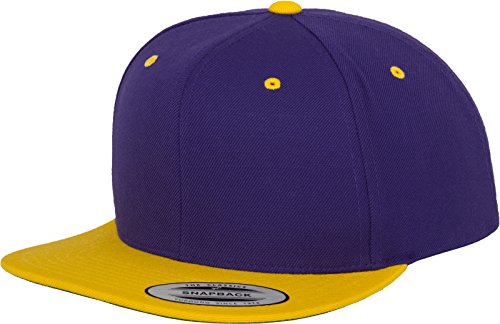 Flexfit Mütze Classic Snapback 2-tone - Gorro, unisex, Multicolor (Pur/Gold), Talla única