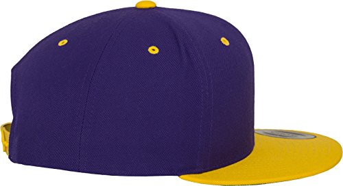 Flexfit Mütze Classic Snapback 2-tone - Gorro, unisex, Multicolor (Pur/Gold), Talla única