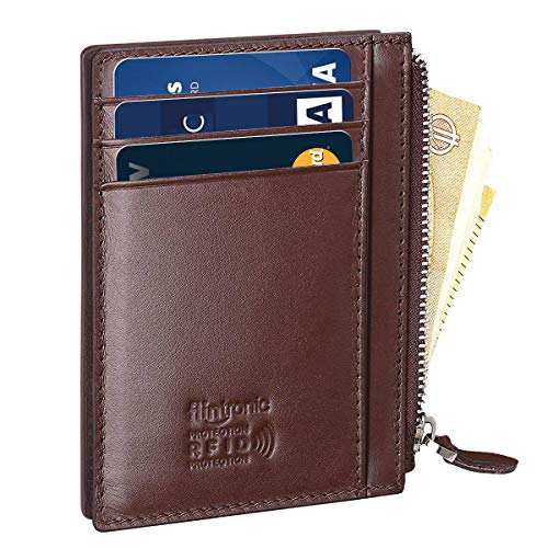 flintronic Billetera, Tarjetas de Crédito Slim Moda RFID Bloqueo Monedero de Cuero, Mini Billetera para Cartera ID,Tarjetero Crédito Licencia de Conducir Cartera Hombre