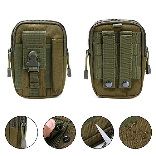 flintronic Bolsa Cintura Táctica, Bolso Cinturón Táctica Militar Compacta 1000D Nylon para Herramientas Pequeñas de Multiusos Teléfono Móvil al Aire Libre Deportes Senderismo y Camping, con Mosquetón