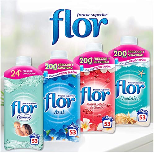 Flor - Suavizante para la ropa concentrado, aroma nenuco, hipoalergénico - Pack de 10, hasta 530 dosis