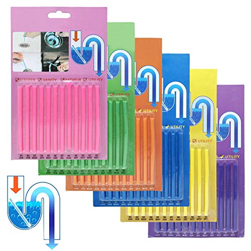 Flying swallow Sani Sticks Palillos para desagüe,Cleaning Sticks, Limpiador de desagües,Mantiene Las tuberías de desagüe limpias y Libres de atascamientos.(72PCS)