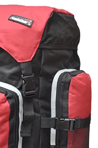 Foolsgold - Mochila de Senderismo con Doble Acceso, Disponible en 5 Colores, Hombre Mujer Infantil, Rojo y Negro