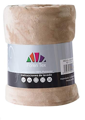 Foren Tex Manta para sofá y Cama de Franela (M-3096) 300GMS Sin Pelusas No Suelta Pelo Tacto Suave y Cálida Varios Tamaños y Colores