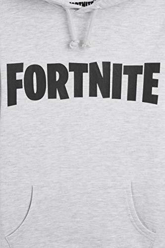 Fortnite Sudadera De Niños, Producto Oficial | Sudaderas para Niños con Manga Larga, Bolsillos Y Capucha | Regalos De Video Gamer Online (14/15 años, Gris)