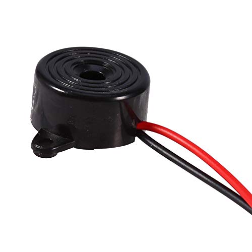 FTVOGUE 3-24V Alarma de zumbador de tono electrónico piezo activo Longitud de cable de sonido continuo 100 mm