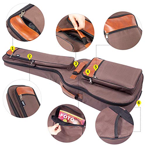 Funda de Guitarra Universal CAHAYA, Acolchada (8mm) para Guitarra Acústica y Clásica (Color Marrón)