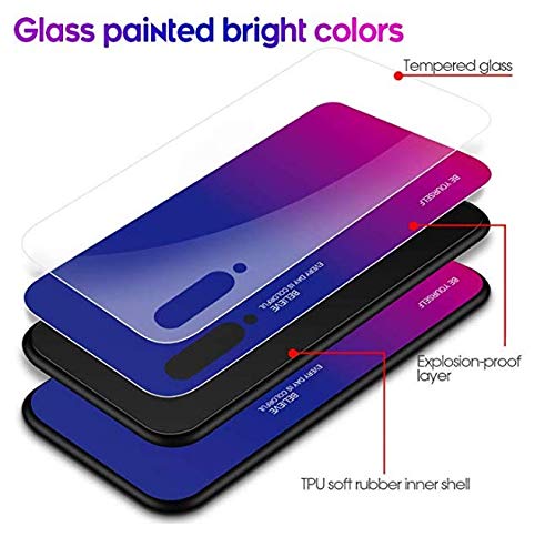 Funda Xiaomi Mi 9SE, Ultra Slim Anti-Rasguño y Resistente Huellas Dactilares Totalmente Protectora Vidrio Gradiente de Color Caso de Duro Cover Case per xiaomi 9SE (3)