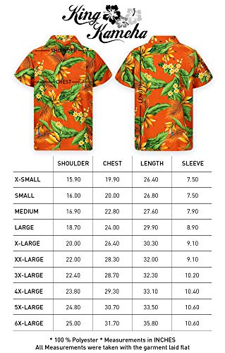 Funky Camisa Hawaiana, Manga Corta, Strelitzie, Naranja, L