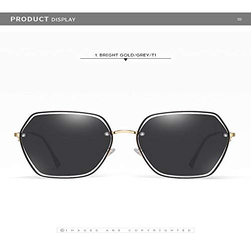 Gafas de Sol polarizadas con Sombras cuadradas para Mujer Gafas graduadas con Lente Uv400 Negro