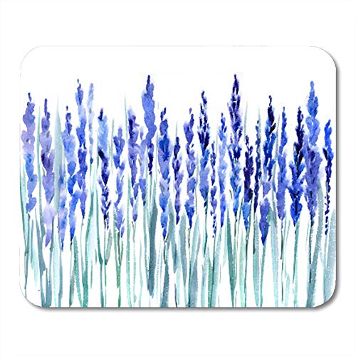 Gaming Mouse Pad Perfume Lavanda Acuarela Pintura de flor de flor azul para Lavander France Decoración Oficina Accesorios de computadora Antideslizante Respaldo de goma Mousepad Alfombrilla de ratón