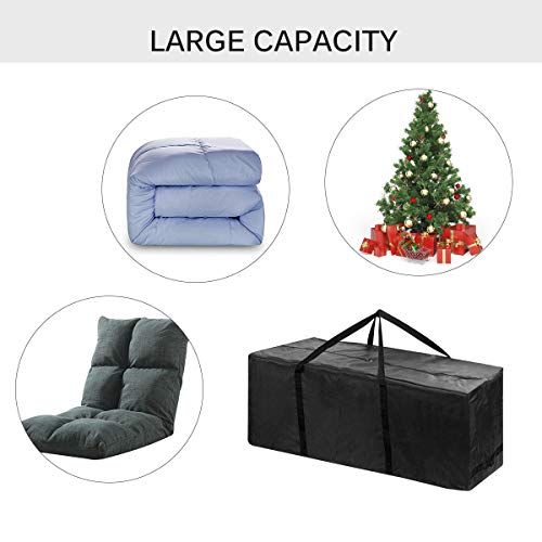 GEMITTO Bolsa de Almacenamiento para árboles de Navidad 210D Oxford, Protección para Árbol de Navidad y Decoraciones, Resistente, Anti-UV & Impermeable 116x47x51cm