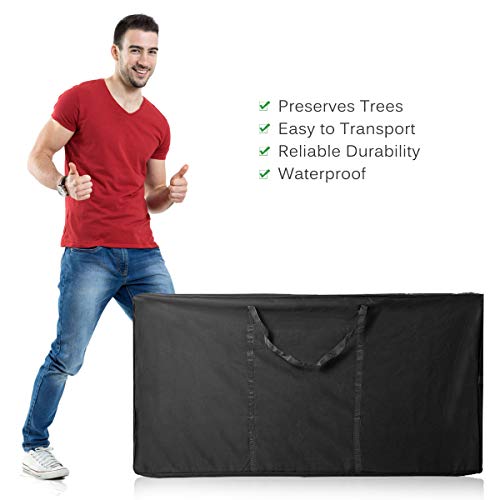 GEMITTO Bolsa de Almacenamiento para árboles de Navidad 210D Oxford, Protección para Árbol de Navidad y Decoraciones, Resistente, Anti-UV & Impermeable 116x47x51cm