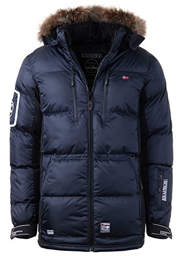 Geographical Norway – Chaqueta de plumas, chaqueta de invierno exterior, chaqueta funcional para hombre azul marino Medium