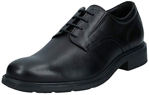 Geox U Dublin A, Zapatos de Cordones Derby para Hombre, Negro (BLACKC9999), 39 EU