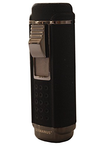 GERMANUS Jet Flame - Cigarro Mechero Encendedor con 4 llamas, Negro