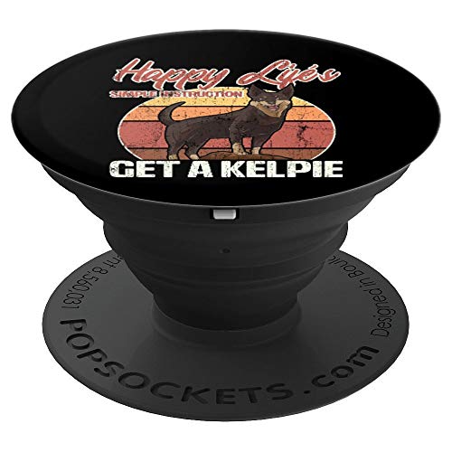 Get An Australian Kelpie For Happiness Distressed PopSockets Agarre y Soporte para Teléfonos y Tabletas