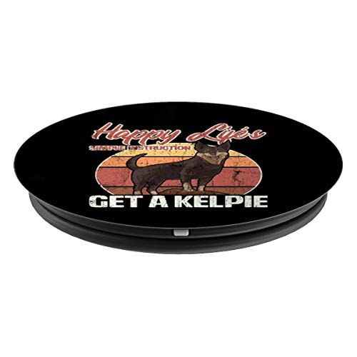 Get An Australian Kelpie For Happiness Distressed PopSockets Agarre y Soporte para Teléfonos y Tabletas