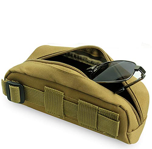 Gexgune Tactical Molle Estuche portátil para Gafas de Sol Gafas Bolsa Bolsa de Gafas al Aire Libre (Caqui)