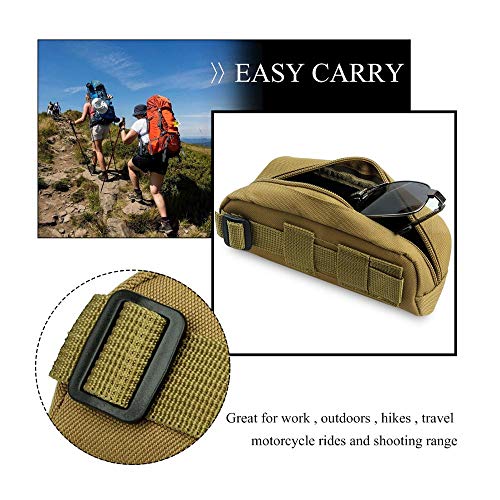 Gexgune Tactical Molle Estuche portátil para Gafas de Sol Gafas Bolsa Bolsa de Gafas al Aire Libre (Caqui)