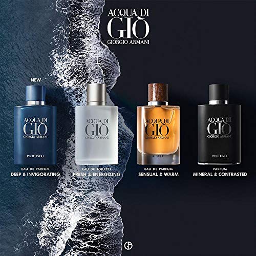 GIORGIO ARMANI ACQUA DI GIO Profondo Eau DE Parfum 125ML VAPORIZADOR Unisex Adulto, Negro, Único