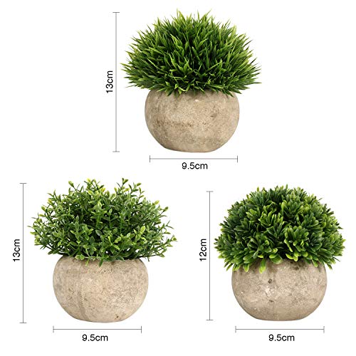 GoMaihe Plantas Artificiales Plásticas de Maceta, 3Piezas, Planta Artificial Decorativa, Adecuado para El Hogar Oficina Decoración Jardín Baño Cocina Balcón Planta Falsa Decorativas