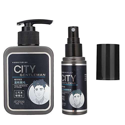 GOTOTOP Crema depilatoria para Hombres, suavizante Suave Crema depilatoria depilatoria de la Barba Facial Utilizada en Las Axilas del Pecho Piernas traseras Brazos con suero hidratante de 50 ml