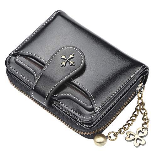 Goukou - Cartera para Mujer con Flecos y Cierre de Cremallera Naranja Midnight Black