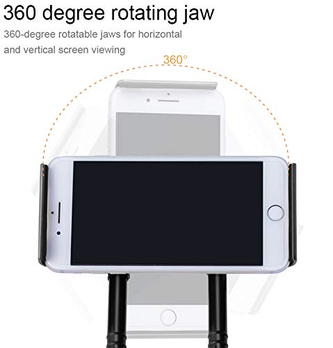 Gresunny soporte telefono movil cuello cisne universal soporte para teléfono móvil celular para colgar en el cuello 360 grados de rotación flexible soporte perezoso para smartphone móvil tablet Blanco