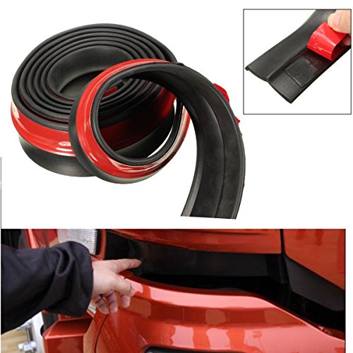 Haehne Coche Alerón Delantero, 2.5m / 8.2ft Universal Coche Pegatina Lip Skirt Protector Coche Delantera Lip Bumper Coche Caucho, 60mm Anchura