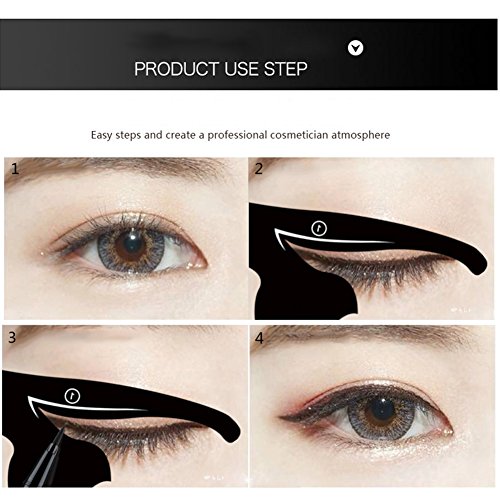 Haosshop - Plantilla de maquillaje para sombra de ojos, en forma de gato, 5 hojas, color negro.