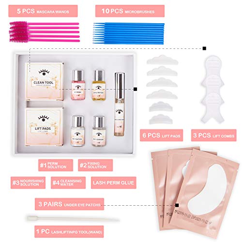 Happy Lashes - Kit Profesional Lifting de Pestañas Permanente - Queratina para Lograr Pestañas Largas - Rizos y Elevación Natural - Almohadillas, Sueros y Set de Herramientas de Calidad de Salón