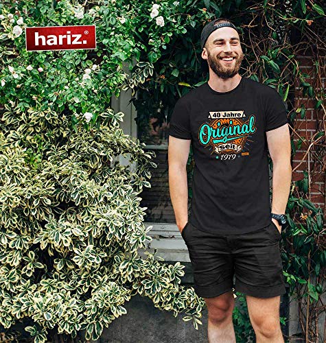 Hariz - Camiseta para hombre, 40 años, original desde 1979, 40 cumpleaños, idea de regalo, incluye tarjetas de regalo verde oscuro L