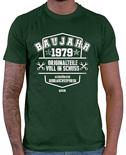 Hariz – Camiseta para hombre, año de fabricación 1979, piezas originales de regalo 40 cumpleaños verde oscuro L